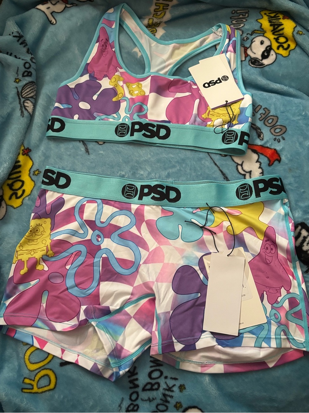 PSD SpongeBob Set in Pastel Blue & Purple